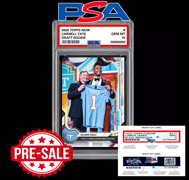 PSA 10 Carnell Tate RC Rookie 2026 Topps Now Titans - Presale