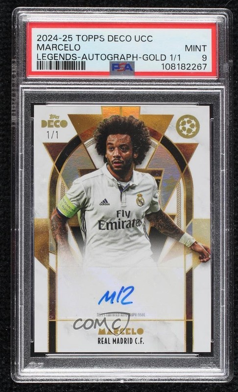 2024 Deco UEFA Club Competitions Legends Gold 1/1 Marcelo PSA 9 MINT Auto 1hq0