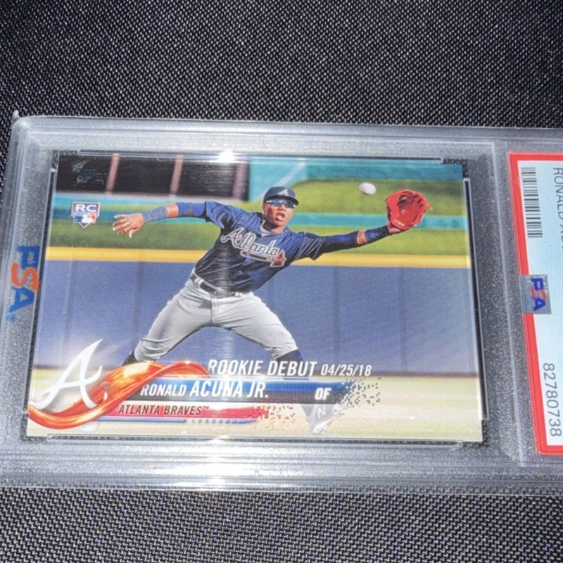 2018 Topps Update Series Rookie Debut Ronald Acuna Jr. #US252 PSA 9 Braves view 2
