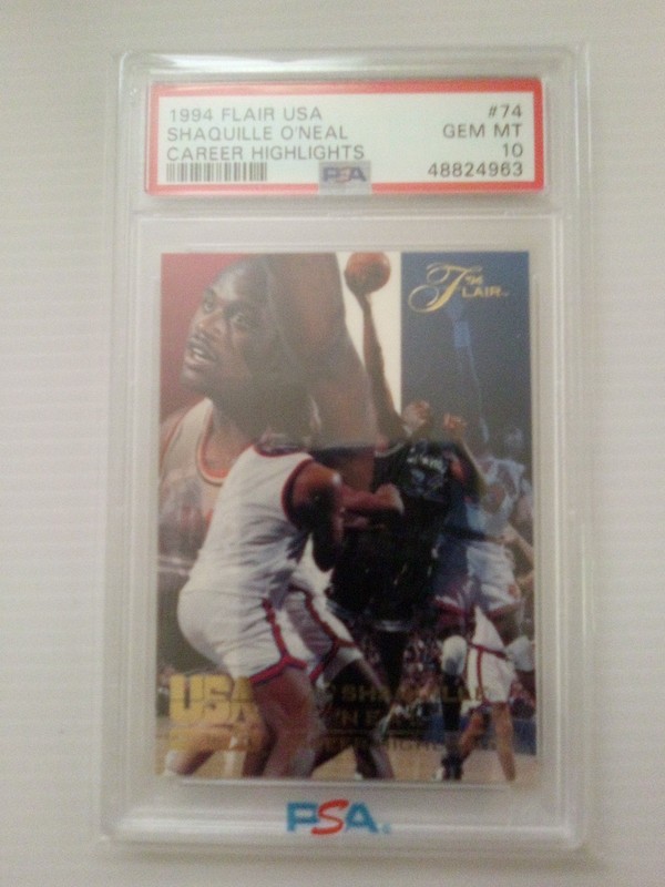 PSA 10 1994 Flair USA Shaquille O'Neal  Career Highlights #74.