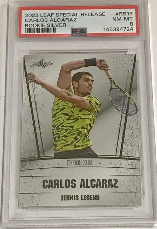 CARLOS ALCARAZ 2023 LEAF SPECIAL RELEASE ROOKIE SILVER #RS-19 PSA 8 FREE SHIPIN