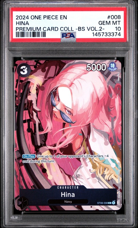 2024 ONE PIECE PREMIUM COLLECTION BEST SELECTION VOL.2 #008 HINA PSA 10