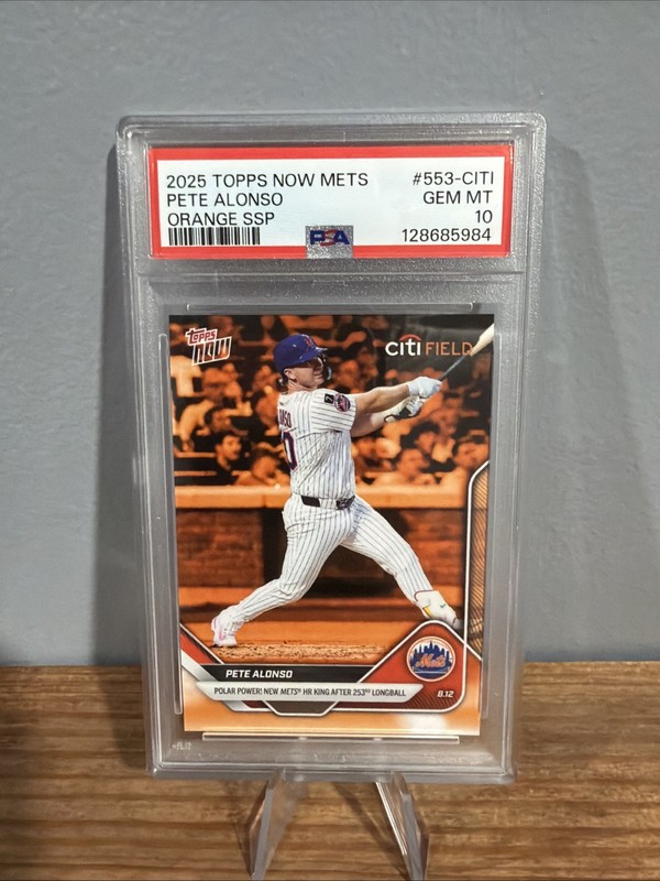 2025 Topps Now Mets Orange SSP Citifield Pete Alonso #553-CITI PSA 10