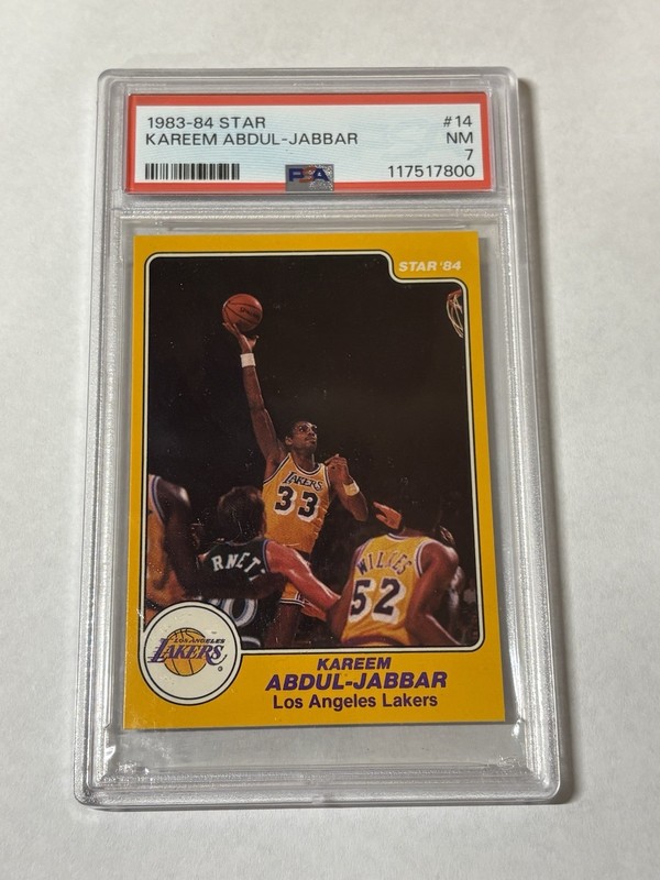 1983 Star Basketball- #14 Kareem Abdul-Jabbar - PSA 7