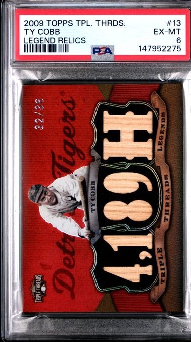 Ty Cobb 2009 Topps Triple Threads Legends Relics #13 /36 game used bat PSA 6