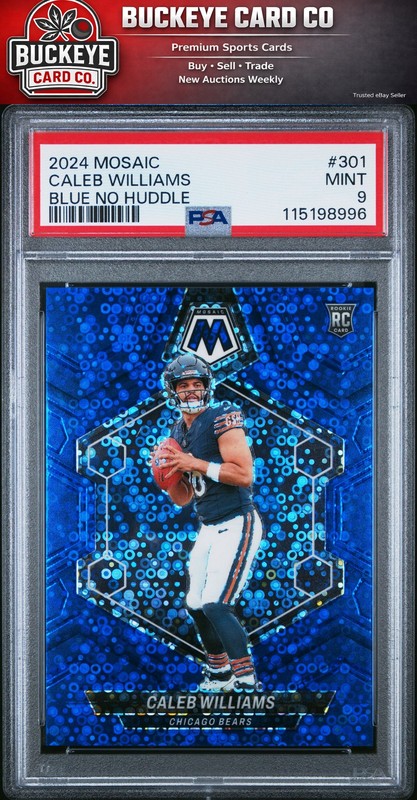 2024 Panini Mosaic #301 Caleb Williams Blue No Huddle PSA 9