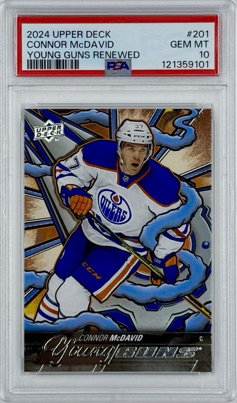 2024-25 Upper Deck Series 2 Hockey Connor McDavid #201 Young Guns Renewed PSA 10