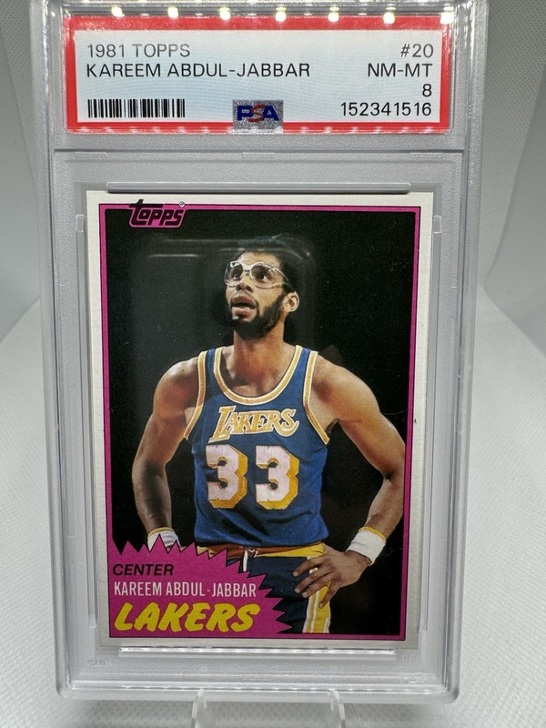 1981 Topps - Kareem Abdul-Jabbar #20 NBA LAKERS - PSA NM-MT 8