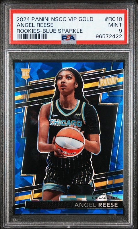 Angel Reese PSA 9 2024 Panini NSCC VIP Gold /125 Blue Sparkle Rookie RC #RC10 view 1