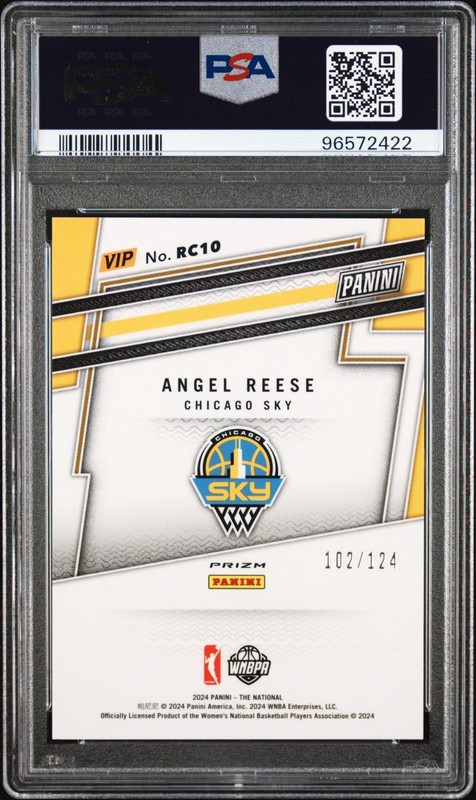 Angel Reese PSA 9 2024 Panini NSCC VIP Gold /125 Blue Sparkle Rookie RC #RC10 view 2