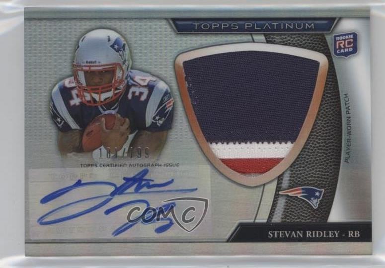 2011 Topps Platinum Refractor Rookie /199 Stevan Ridley #15 Jumbo Patch Auto 1b9