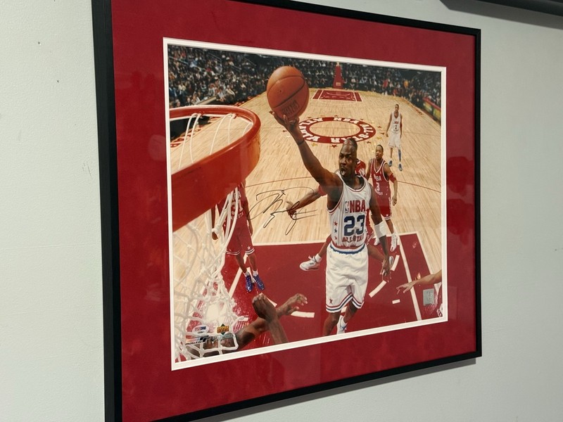 MICHAEL JORDAN Signed AUTO Autograph Framed 16x20 ALL STAR GAME Picture PSA COA view 2