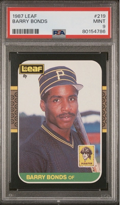 1987 Leaf Barry Bonds #219 PSA 9 Mint Rookie Card RC Pop 690 Canadian