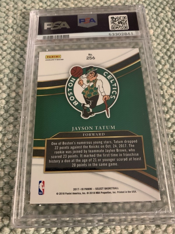 2017-18 Jayson Tatum Panini Select Courtside 256 RC PSA 9 - Celtics view 2