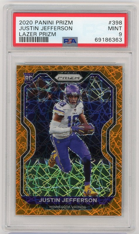 PSA 9 - 2020 Panini Prizm Orange Lazer Prizm Rookie - Justin Jefferson - Vikings
