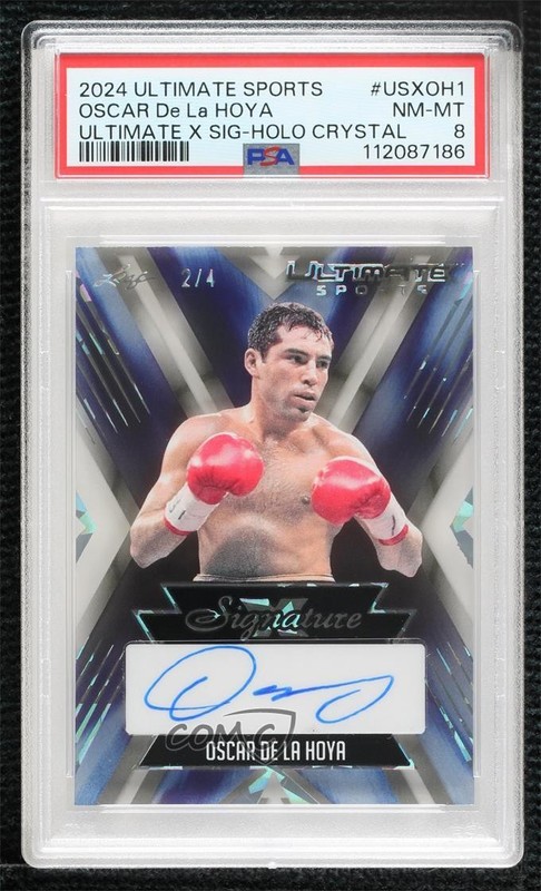 2024 Leaf Ultimate Sports Holo Crystal 2/4 Oscar De La Hoya PSA 8 Auto 00pn