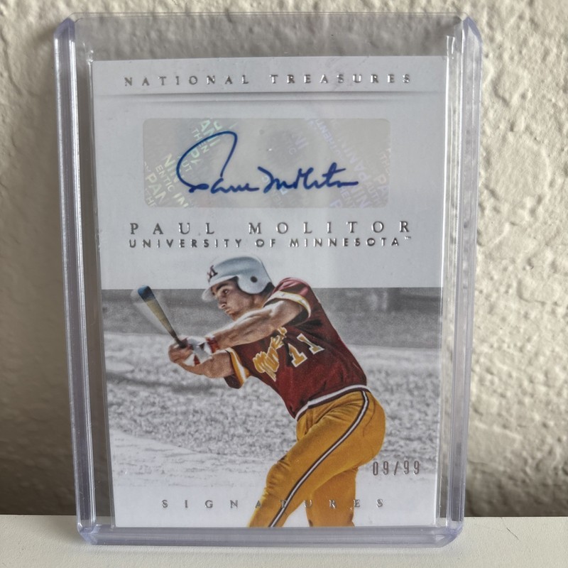 Paul Molitor Auto /99 2015 Panini National Treasures Milwaukee Brewers HOF