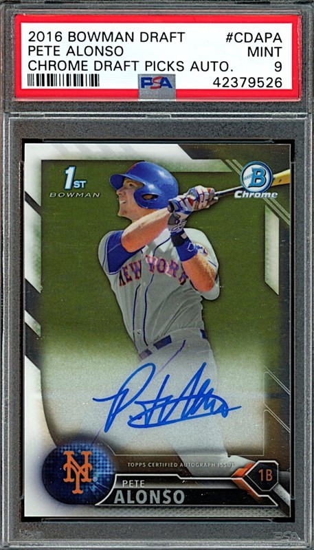 2016 Bowman Draft Pete Alonso Auto PSA 9
