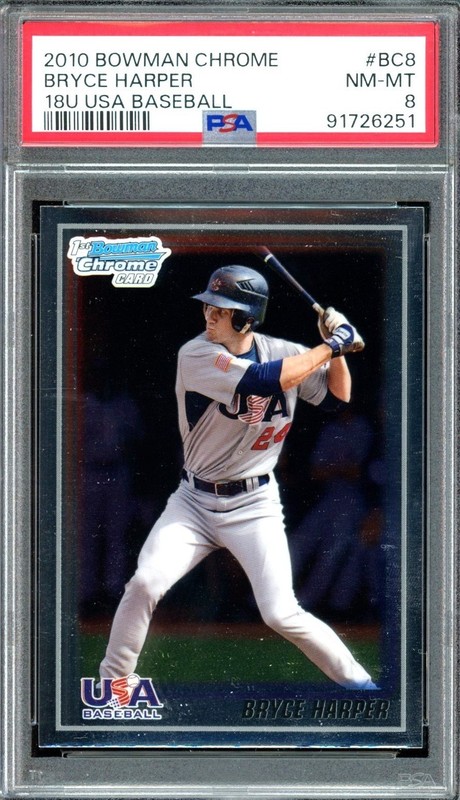 2010 Bowman Chrome Bryce Harper PSA 8