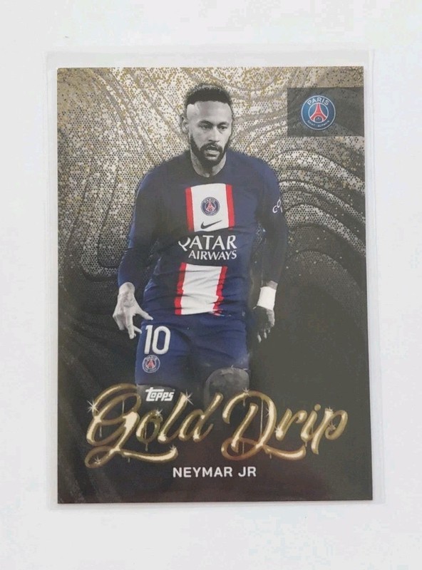 2022-23 Topps Paris Saint-Germain Team Set Gold Drip Neymar Jr #46 