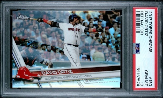 2017 TOPPS CHROME #150 DAVID ORTIZ REFRACTOR BOSTON RED SOX PSA 10 PAPI HOF MLB