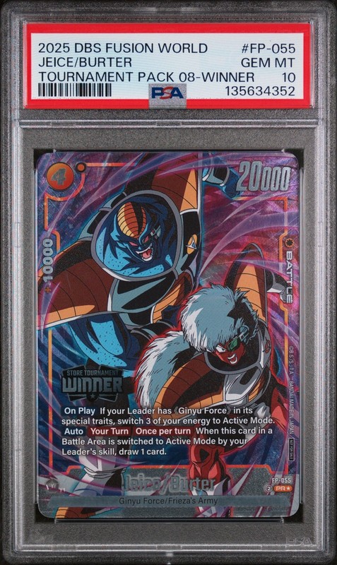 2025 Dragon Ball Fusion World Jeice/ Burter FP-055 Winner PSA 10