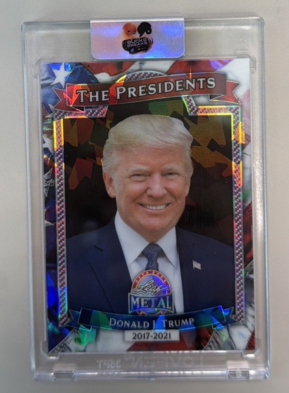 2026 Leaf Metal President's Day Donald Trump True 1/1 Camouflage Cracked Ice