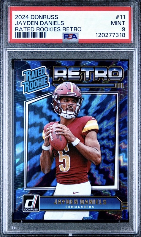 2024 Panini Donruss Rated Rookie Retro Jayden Daniels #11 PSA 9 Commanders