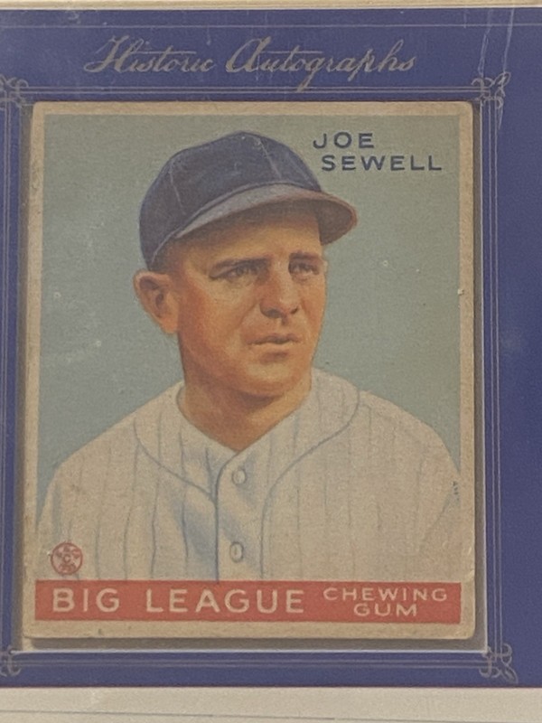 PSA DNA 2013 HA Originals 1933 Goudey Joe Sewell #165 Auto 9/16 HOF Autograph view 2