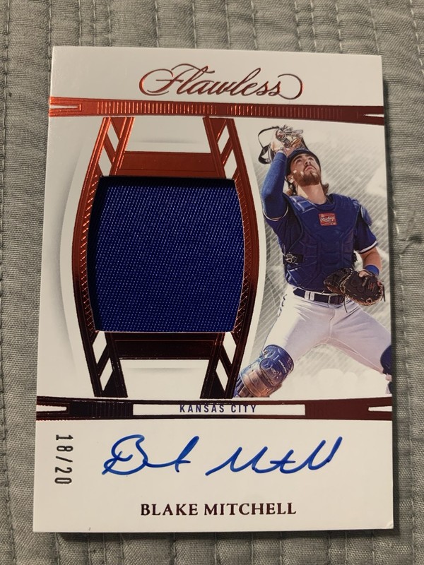 2024 Panini Flawless Blake Mitchell Prospect Patch Auto /20 - Royals