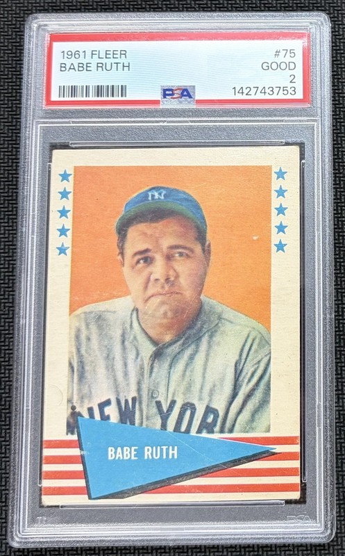 1961 Fleer Babe Ruth PSA 2 #75 New York Yankees