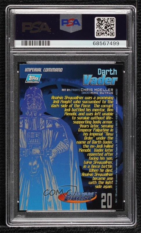 1996 Topps Finest Star Wars Darth Vader #20 PSA 10 GEM MT 0b3o view 2
