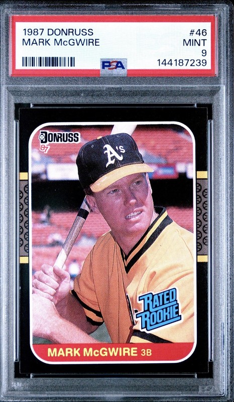 1987 Donruss #46 Mark McGwire PSA 9 Rated Rookie Card RC Mint Oakland Athletics