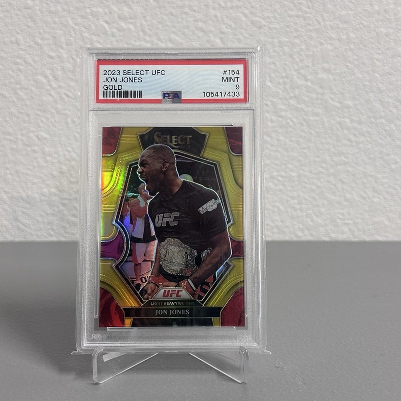 2023 Panini Select UFC Jon Jones Premier Level /10 Gold Prizm PSA 9 MINT