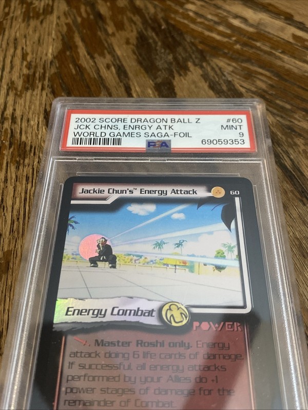 2002 Score DBZ CCG Foil Jackie Chun / Roshi PSA 9 - Dragon Ball Z Card Game view 2