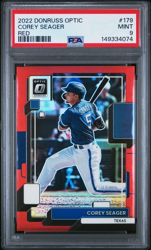 COREY SEAGER 2022 DONRUSS OPTIC RED /60 #179 PSA 9 MINT view 1