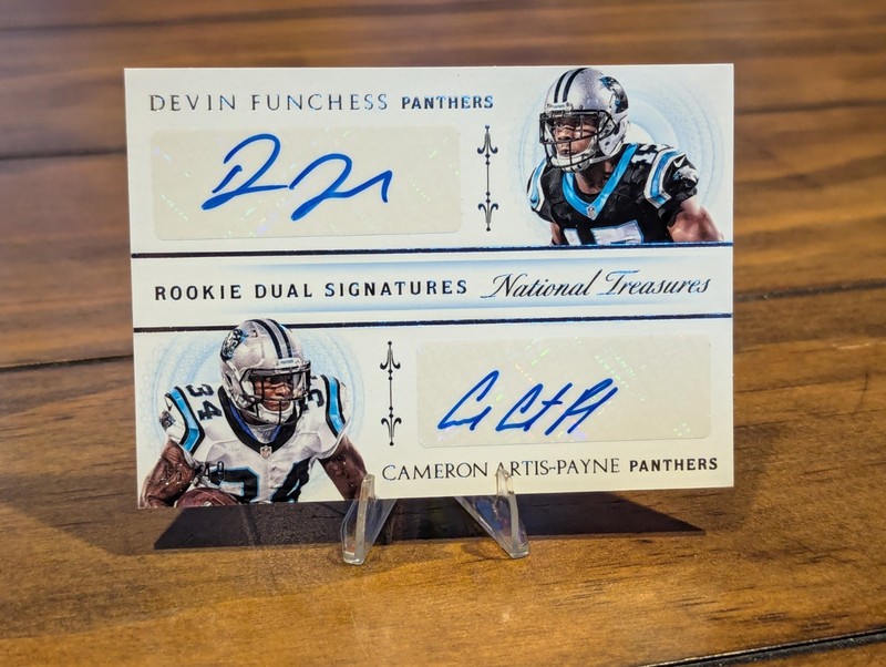 2015 National Treasures Devin Funchess Cameron Artis-Payne Dual Auto /49 UX8757