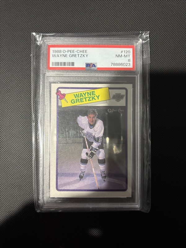 1988-89 O PEE CHEE  #120 WAYNE GRETZKY  PSA 8 NM-MINT  OPC NHL cheapest on eBay  view 2