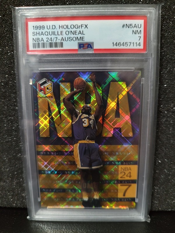 Shaquille O'Neal 1997 UD HoloGrFX NBA 24/7 Ausome #N5AU PSA 7