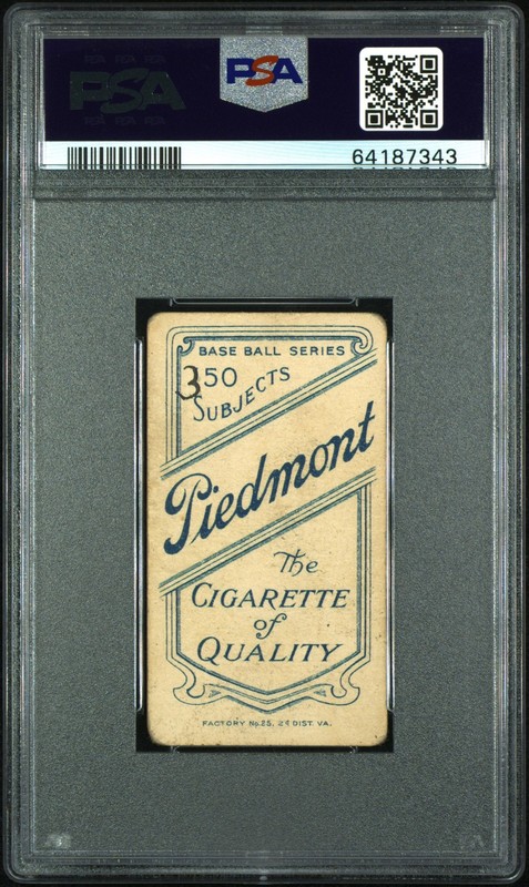 1909-11 T206 Piedmont 350 Ty Cobb Bat On Shoulder PSA 2 mk CREASE FREE New Label view 2