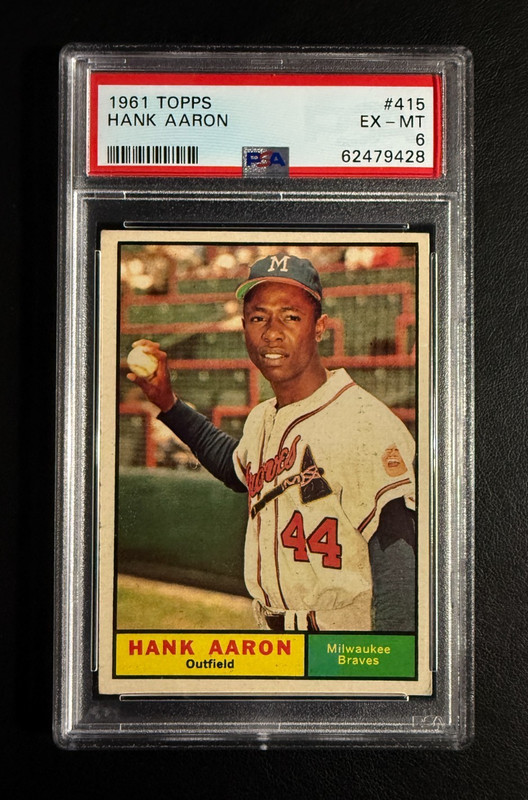 1961 Topps # 415 - Hank Aaron - PSA 6 EX-MT