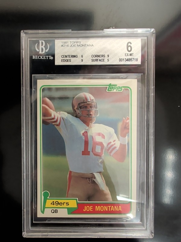 1981 Topps - Joe Montana #216 Graded 6