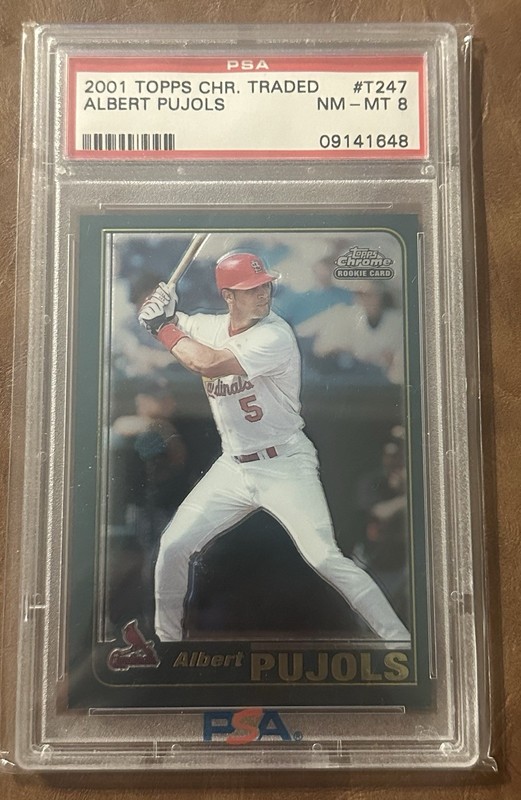 2001 Topps Chrome Traded Albert Pujols #T247 Rookie PSA 8 NM-MT