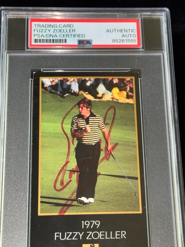 Signed Fuzzy Zoeller 1993 Grand Slam Champions Golf Card 1979 Masters Auto PSA view 2