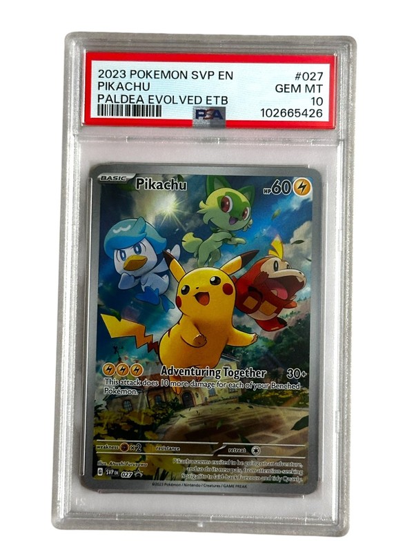 PSA 10 GEM MINT Pikachu Paldea Evolved ETB 027 SVP 2023 Black Star Promo Card
