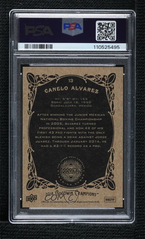 2014 Upper Deck Goodwin Champions Canelo Alvarez #13 PSA 7 05or view 2
