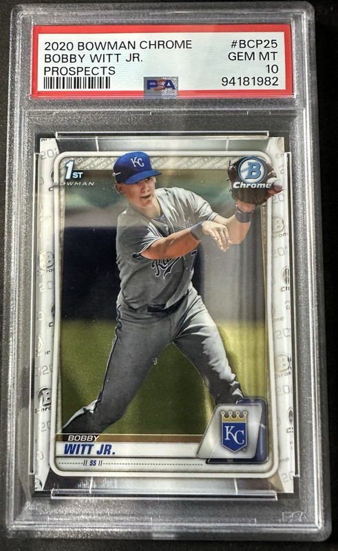 2020 BOWMAN CHROME BCP25 BOBBY WITT JR. PSA 10 KANSAS CITY ROYALS