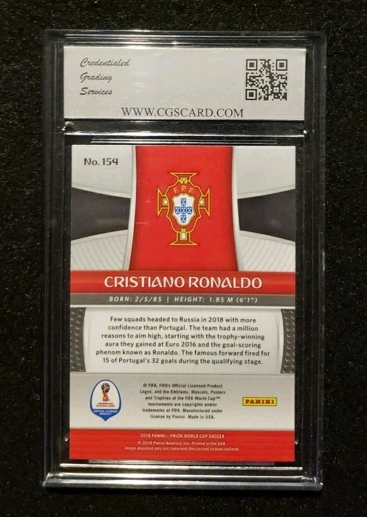 *CRISTIANO RONALDO* 2018 Panini Prizm World Cup #154 *CGS 10*  view 2