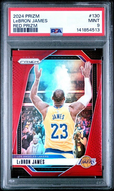 2024 Panini Prizm Red Prizm #/299 Lebron James #130 PSA 9 RC SP JA Lakers