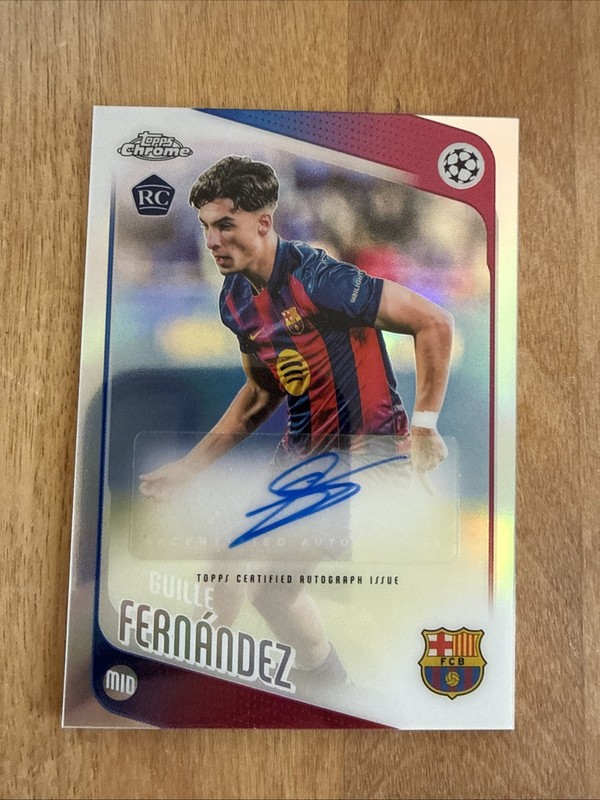 2025-26 Topps UEFA Club Competitions Guille Fernandez (RC) #BA-GF Auto Barcelona